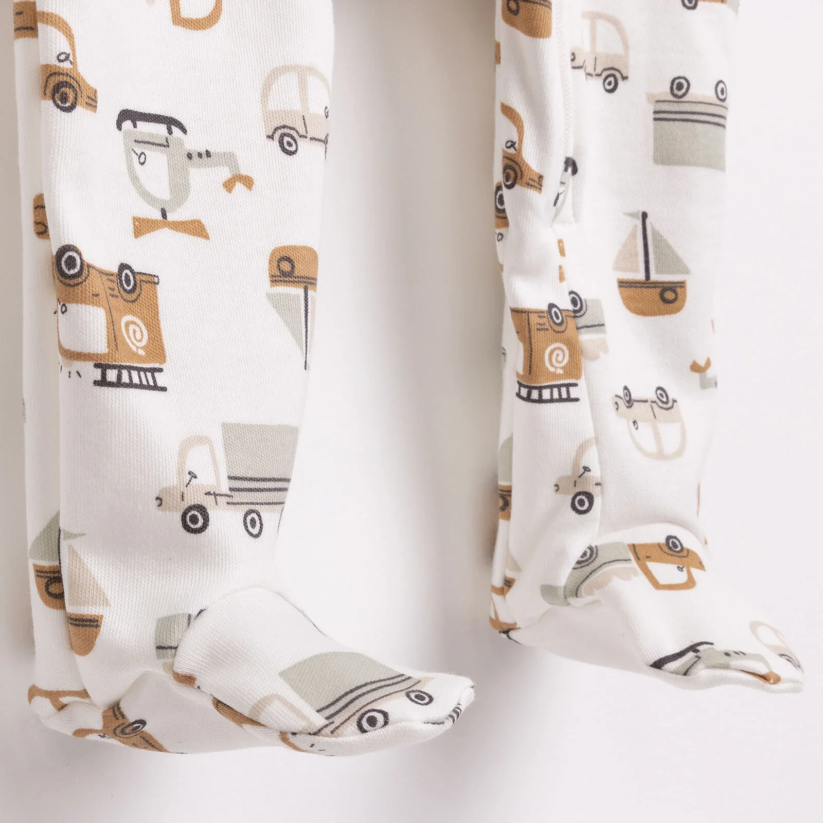 HelloBaby Newborn Footed Romper B - Ecru - Image 4