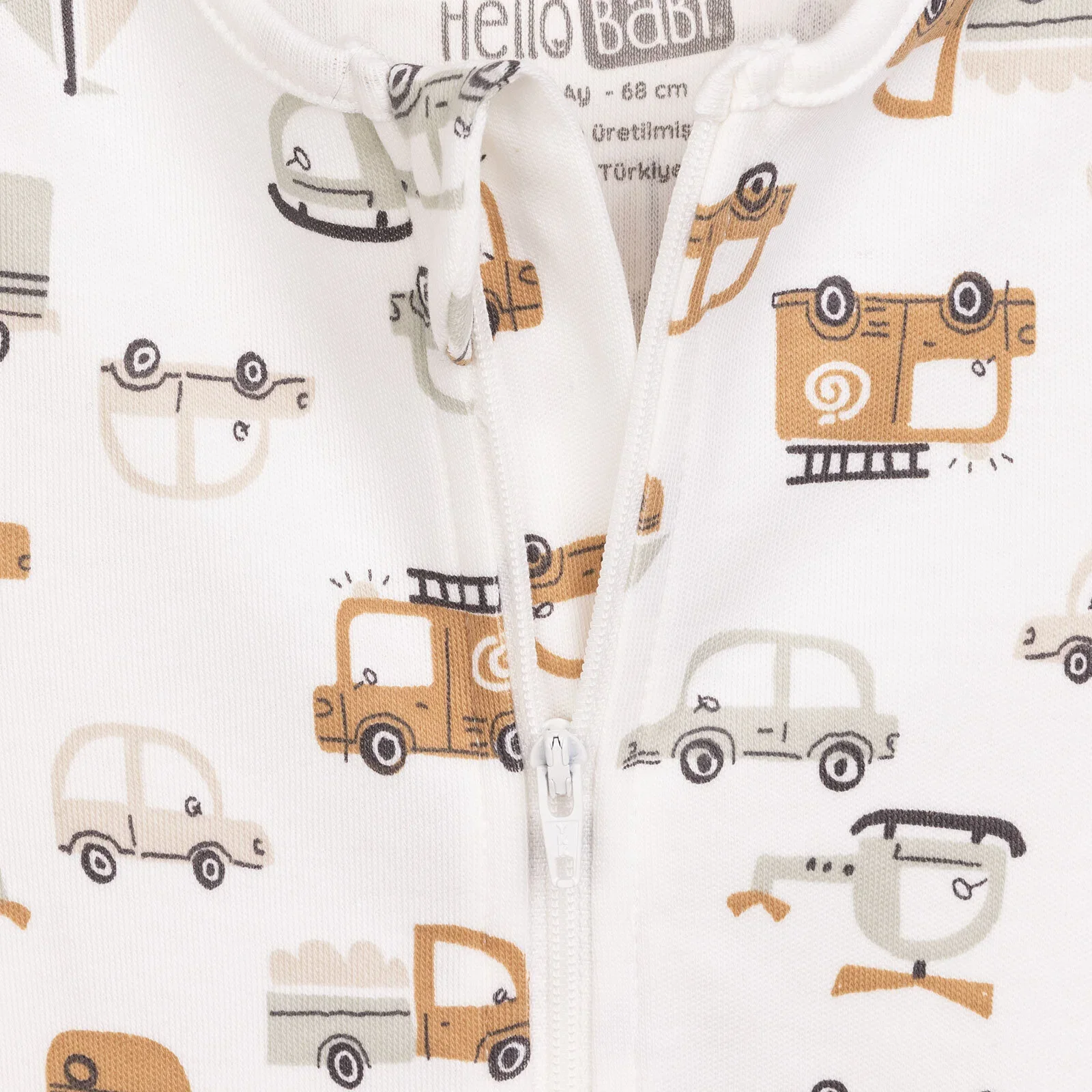 HelloBaby Newborn Footed Romper B - Ecru - Image 6