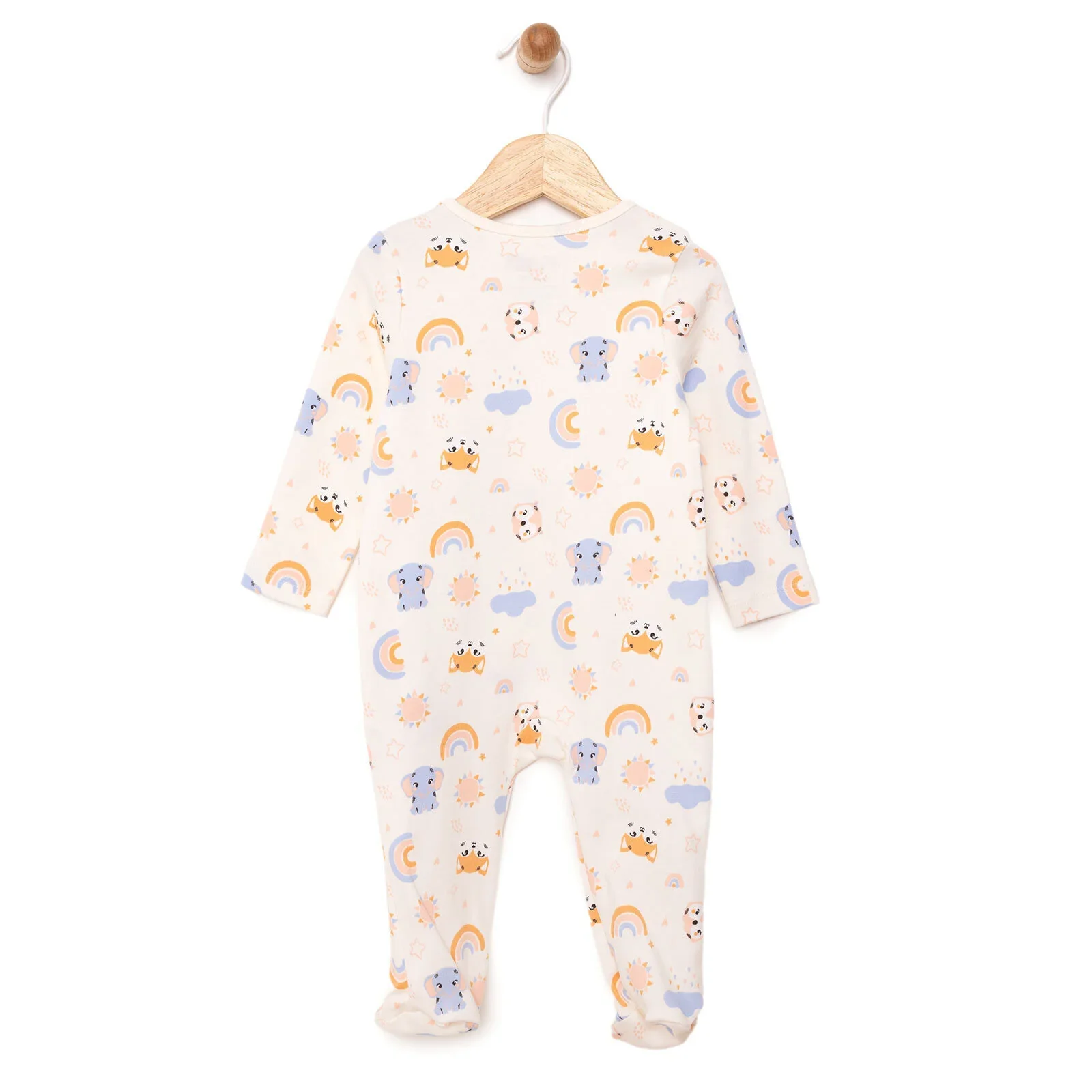 HelloBaby Newborn Girl Footed Jumpsuit - Beige - Image 2