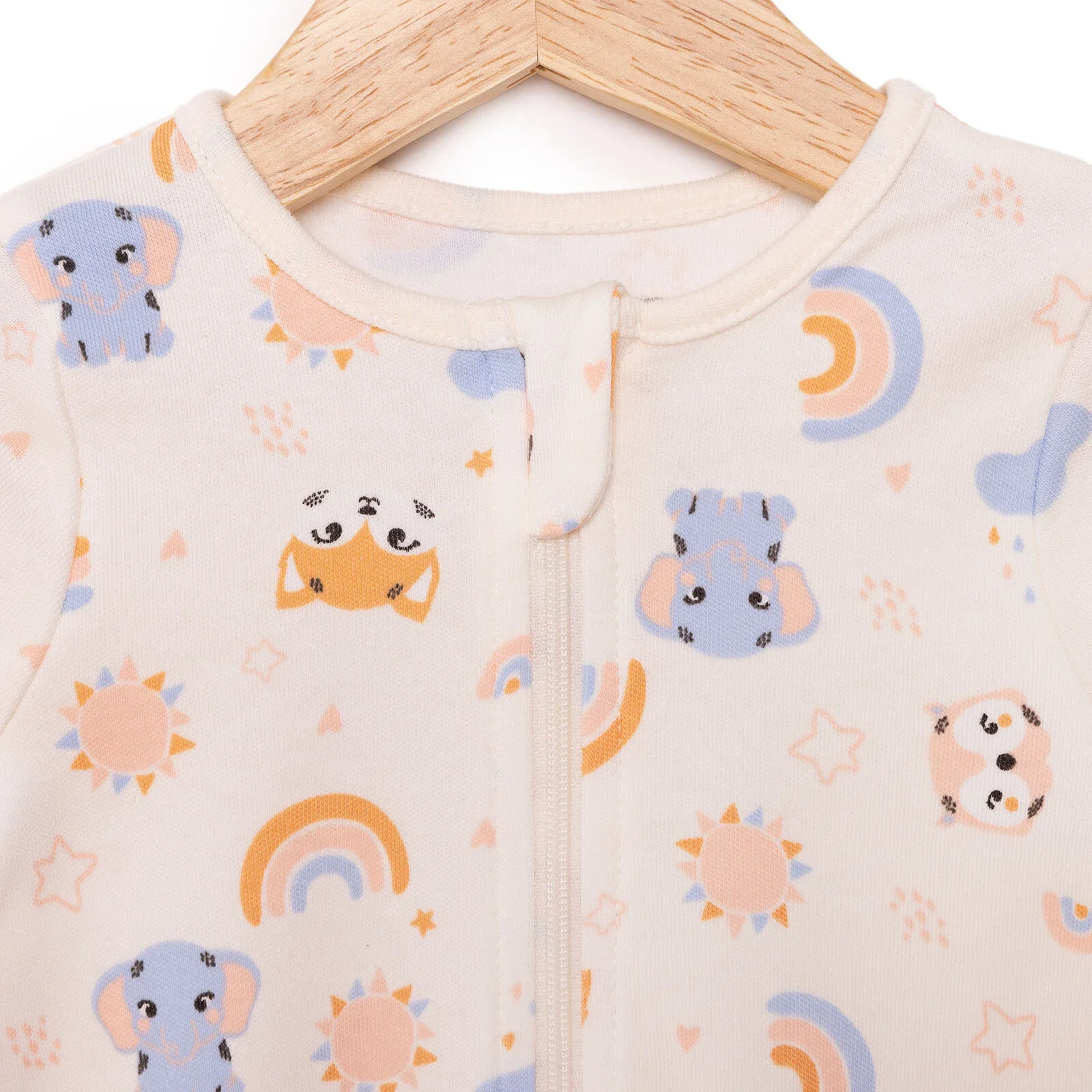 HelloBaby Newborn Girl Footed Jumpsuit - Beige - Image 3