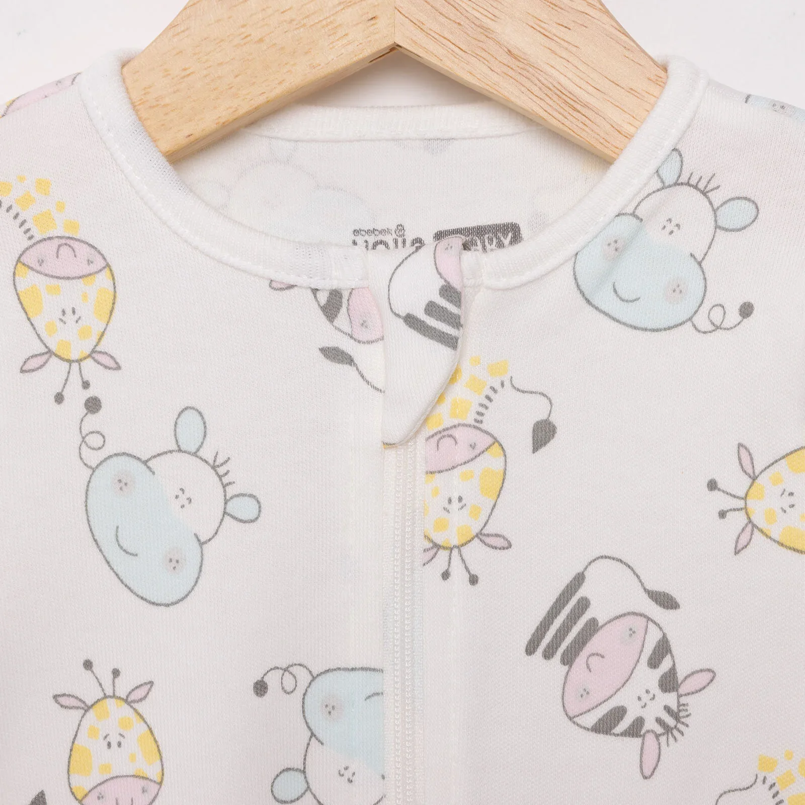 HelloBaby Newborn Girl Footed Jumpsuit - Ecru - Image 3