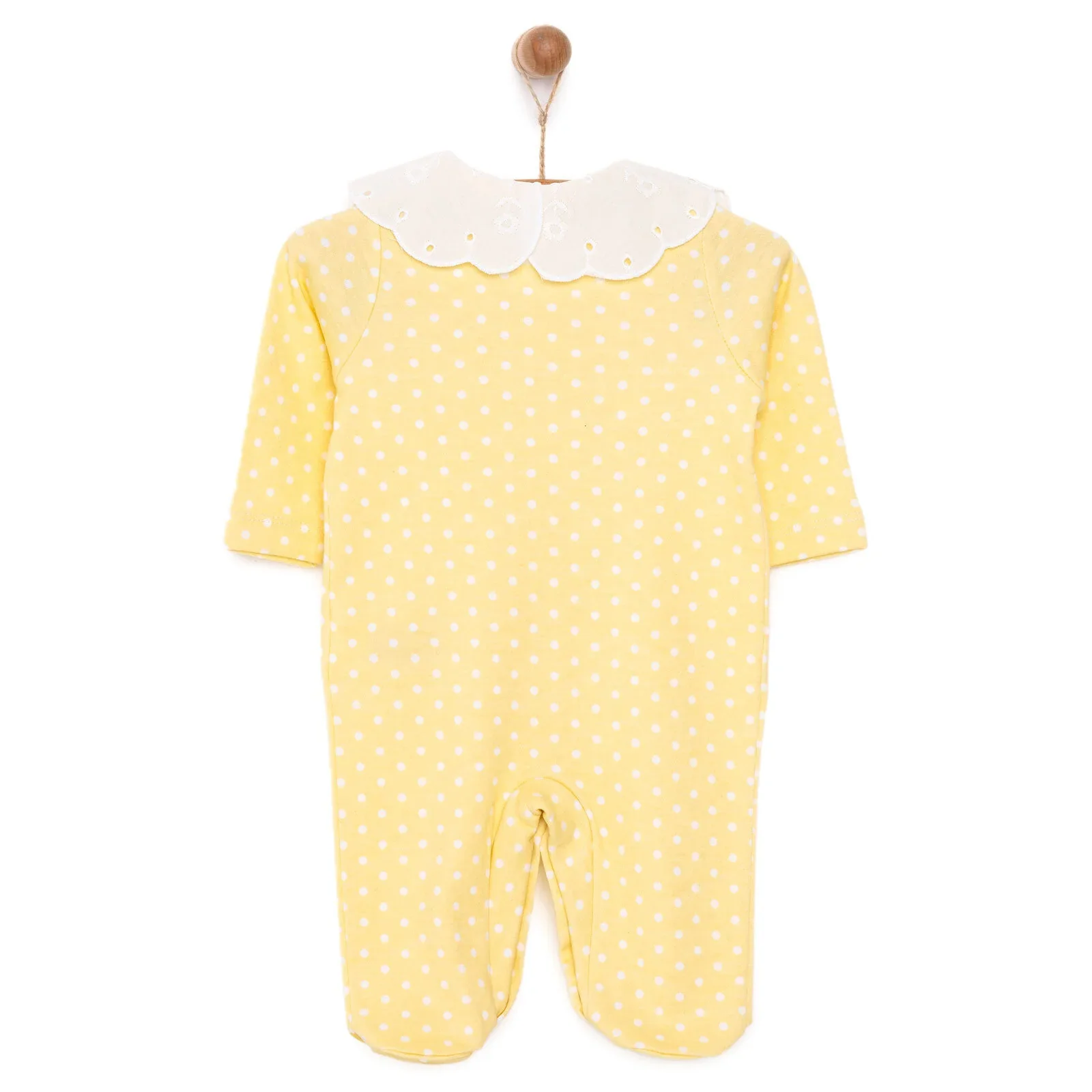 HelloBaby Newborn Girl Footed Jumpsuit - Yellow - Image 2