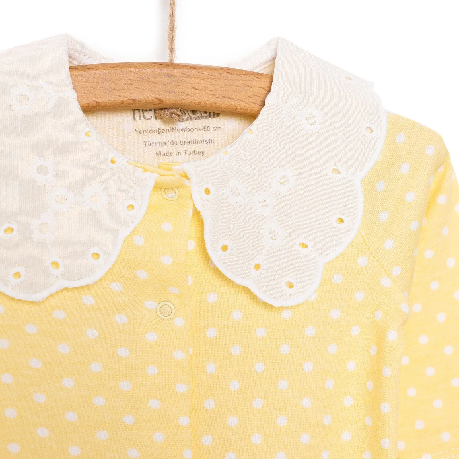 HelloBaby Newborn Girl Footed Jumpsuit - Yellow - Image 4