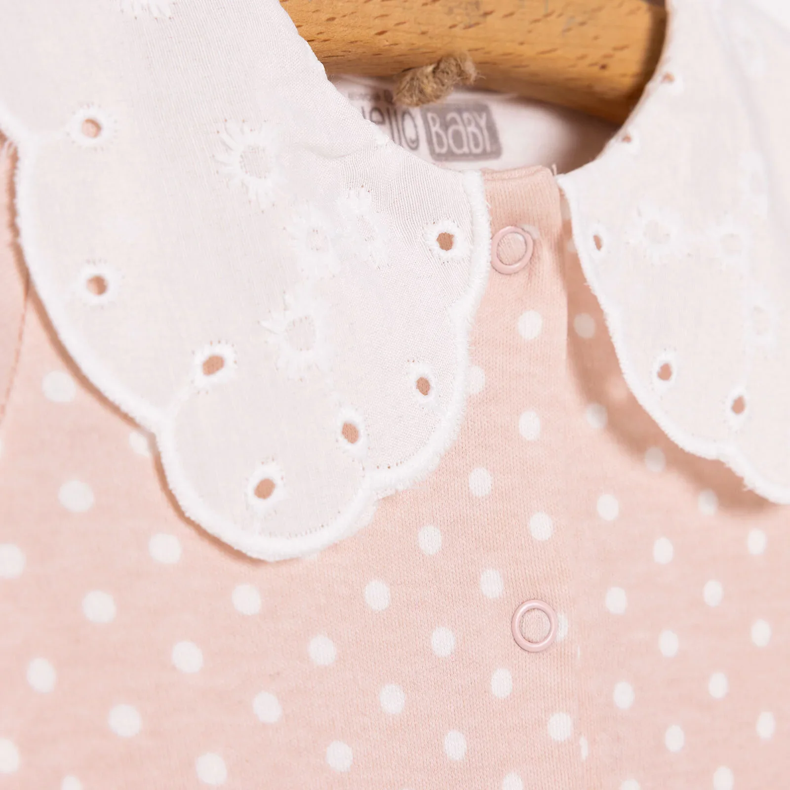 HelloBaby Newborn Girl Footed Jumpsuit - Salmon - Image 7