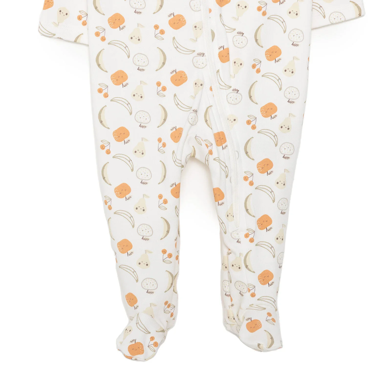 HelloBaby Newborn Girl Organic Footed Jumpsuit - Ecru - Image 5