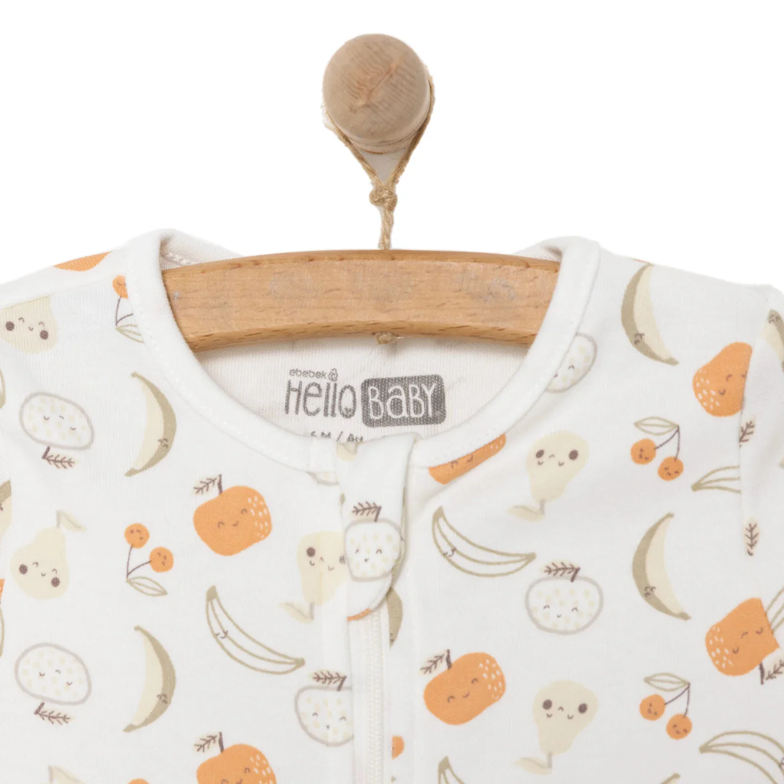 HelloBaby Newborn Girl Organic Footed Jumpsuit - Ecru - Image 7