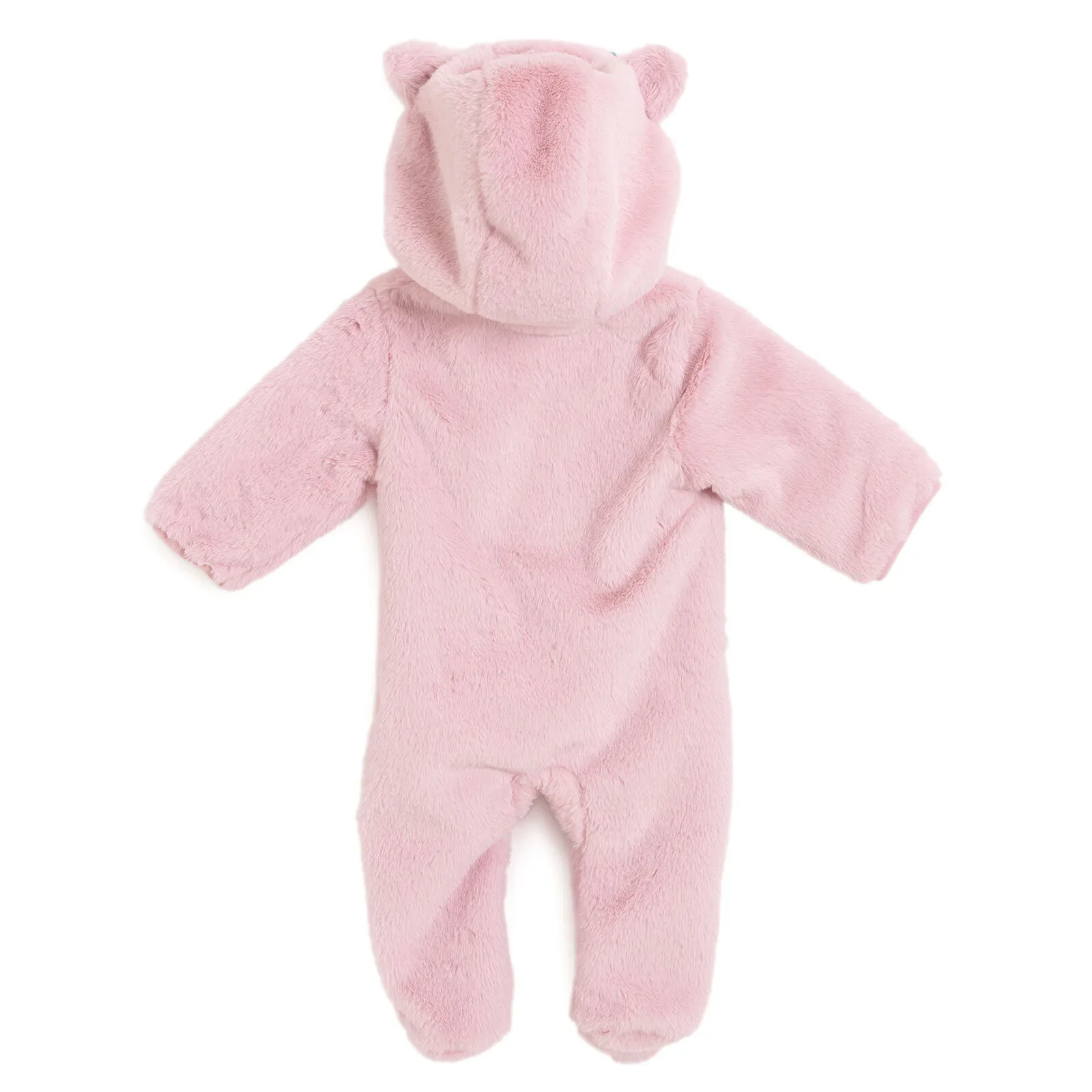 HelloBaby Newborn Girl Plush Footed Jumpsuit - Pink - Image 2