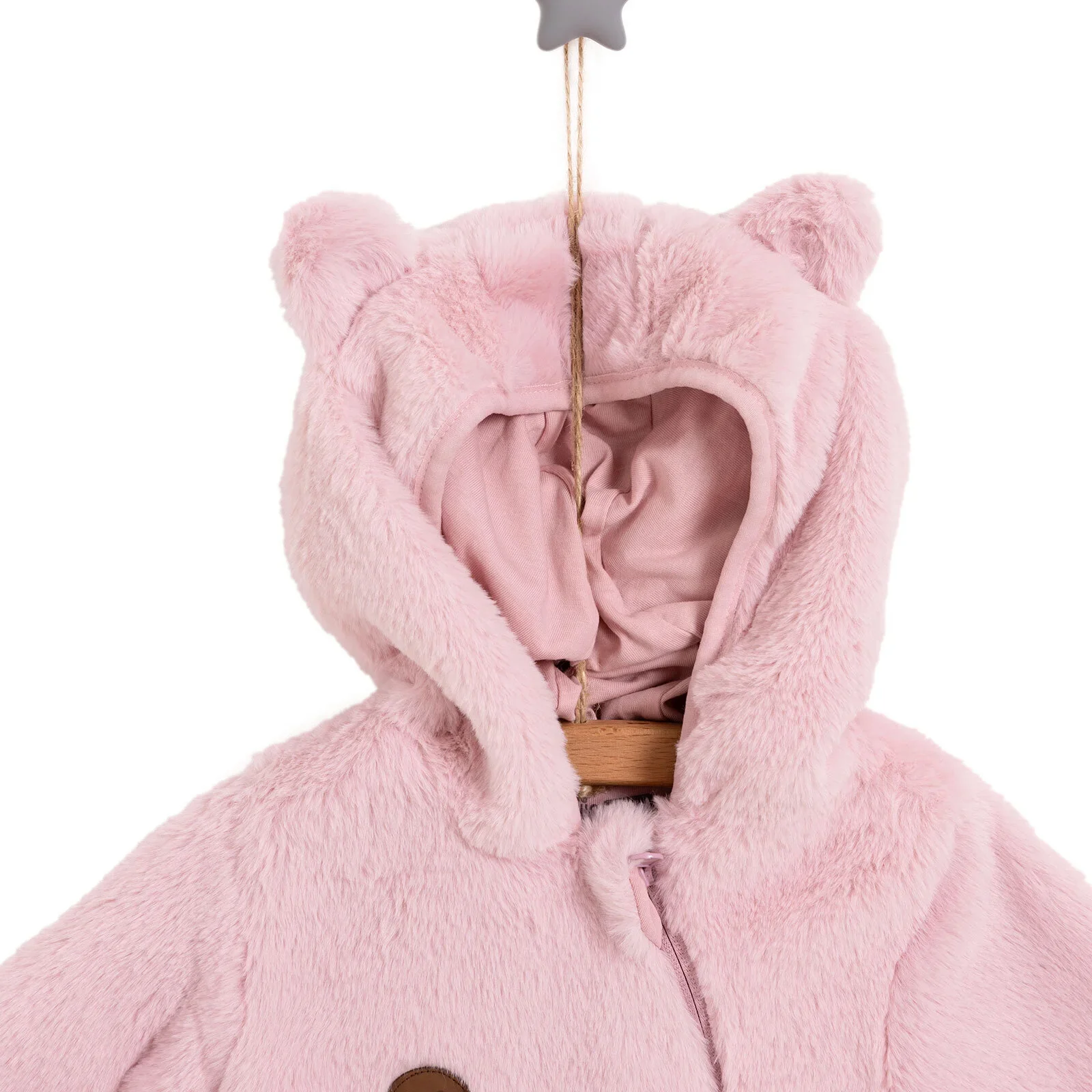 HelloBaby Newborn Girl Plush Footed Jumpsuit - Pink - Image 4