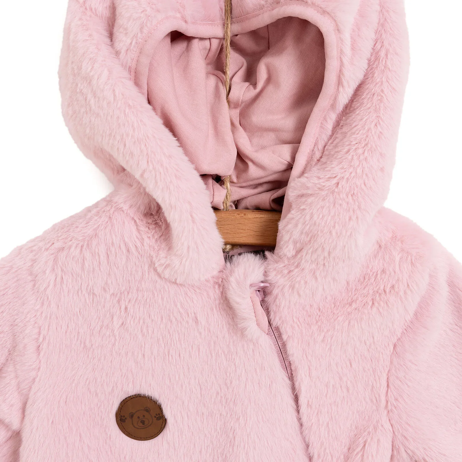 HelloBaby Newborn Girl Plush Footed Jumpsuit - Pink - Image 6
