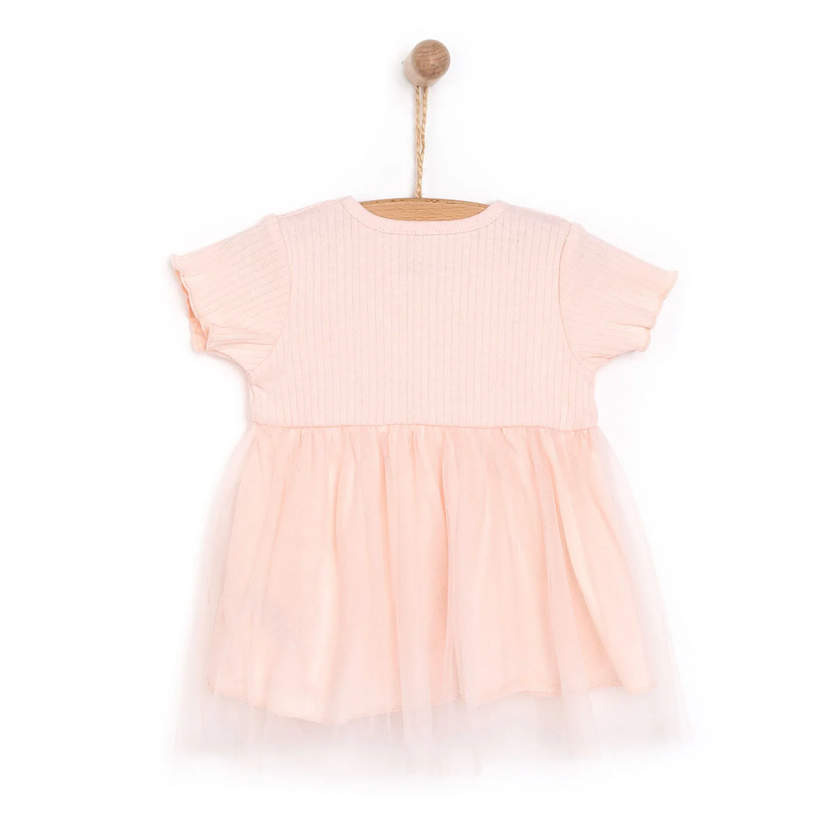 HelloBaby Newborn Girl Tulle Dress - Salmon - Image 2
