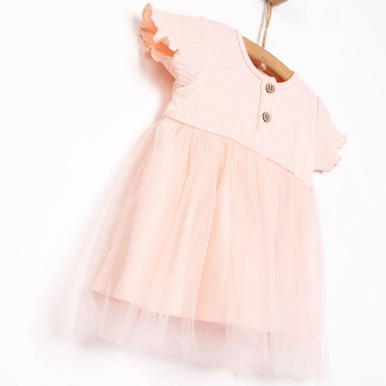 HelloBaby Newborn Girl Tulle Dress - Salmon - Image 6