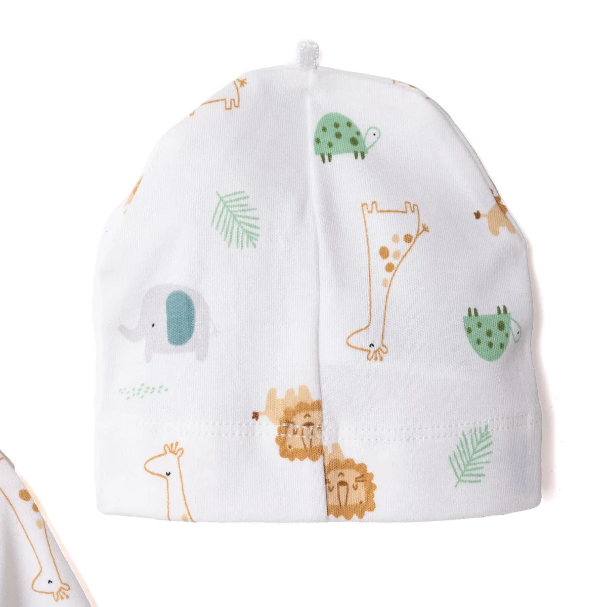 HelloBaby Newborn Jumpsuit-Hat - Ecru Printed - Image 7
