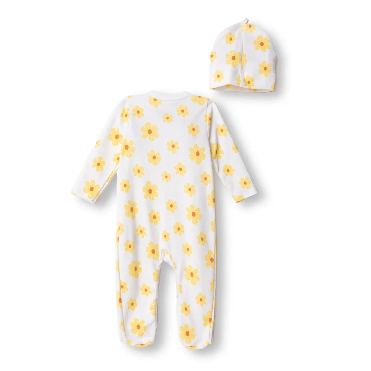 HelloBaby Newborn Jumpsuit-Hat - Ecru Printed - Image 2