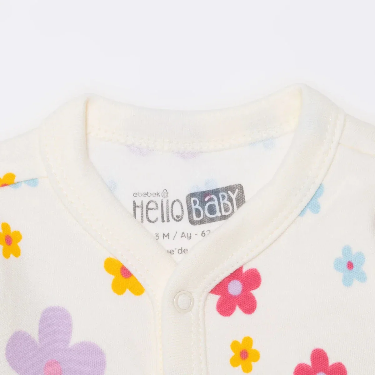 HelloBaby Newborn Jumpsuit-Hat - Beige Printed - Image 4
