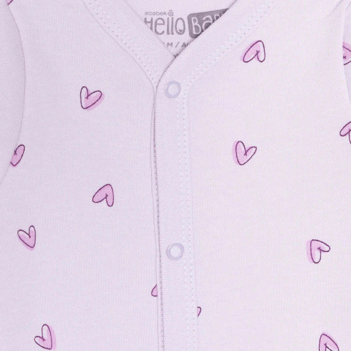 HelloBaby Newborn Jumpsuit-Hat - Lilac Printed - Image 4