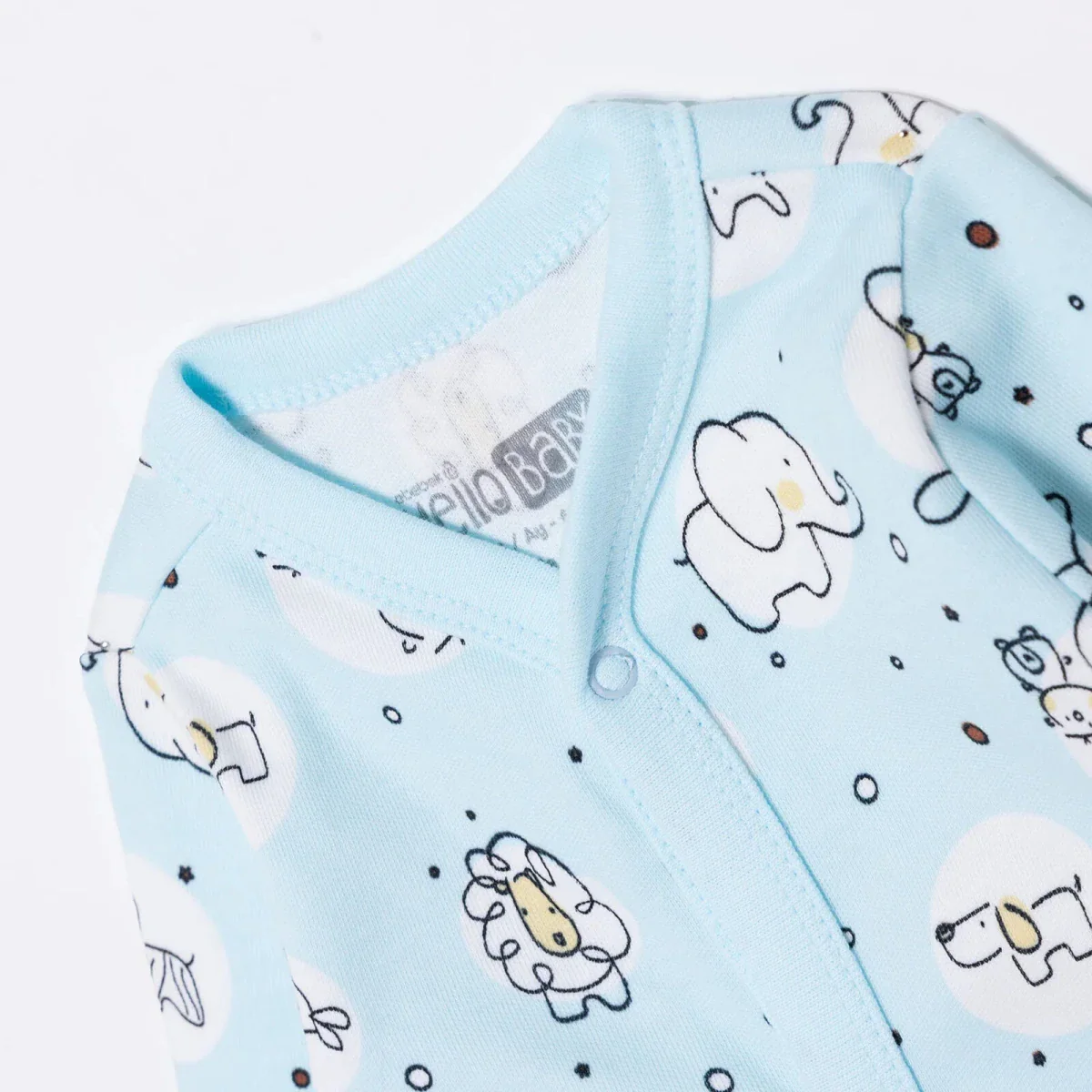 HelloBaby Newborn Jumpsuit-Hat - Light Blue - Image 9