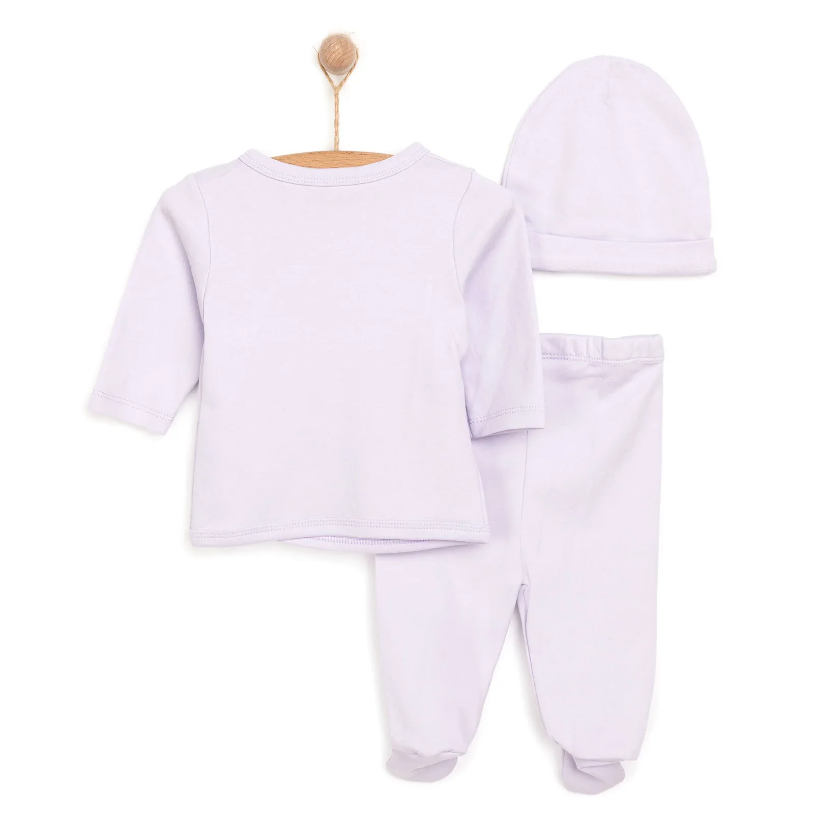 HelloBaby Newborn Organic Wrapover Top-Hat - Purple - Image 2