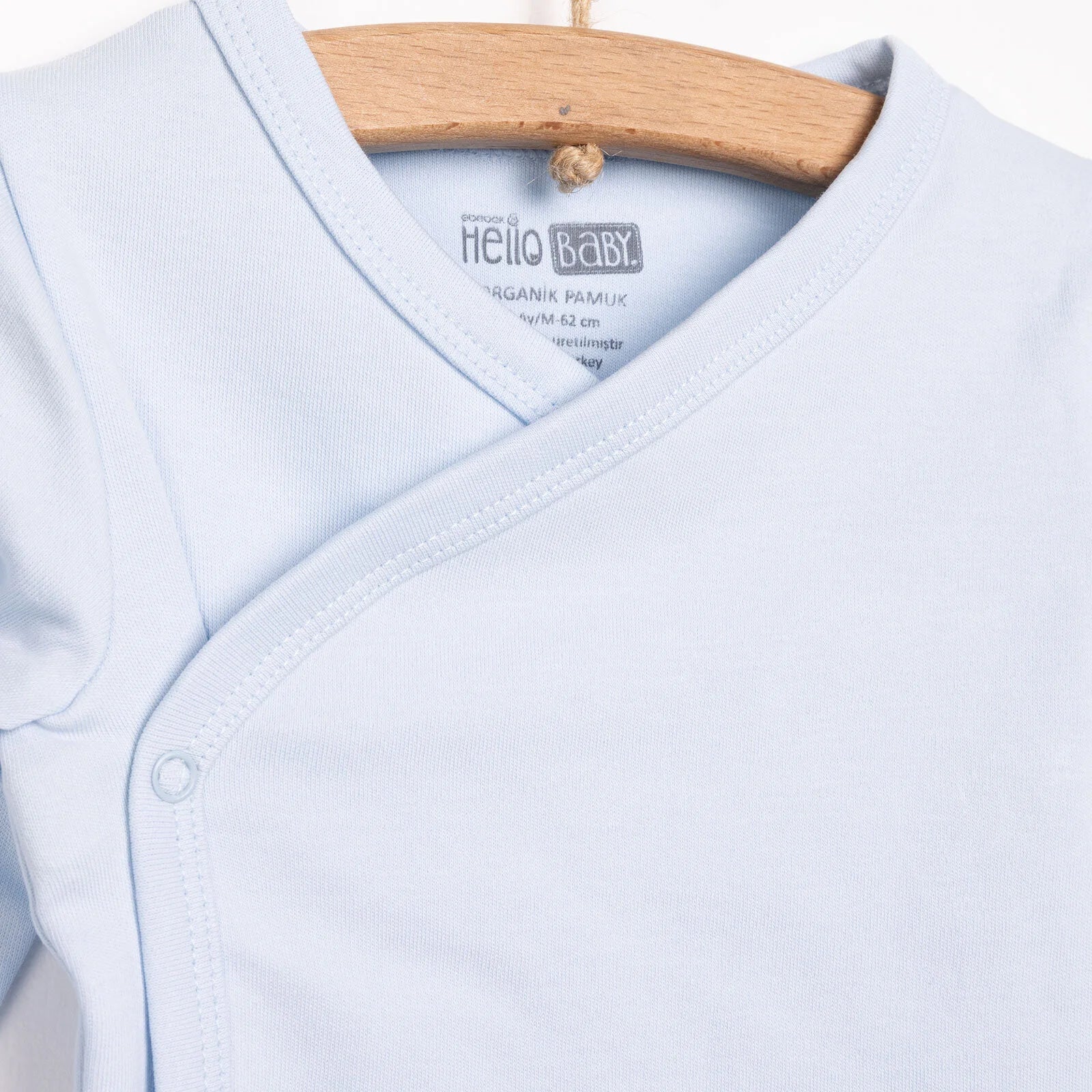 HelloBaby Newborn Organic Wrapover Top-Hat - Blue - Image 3