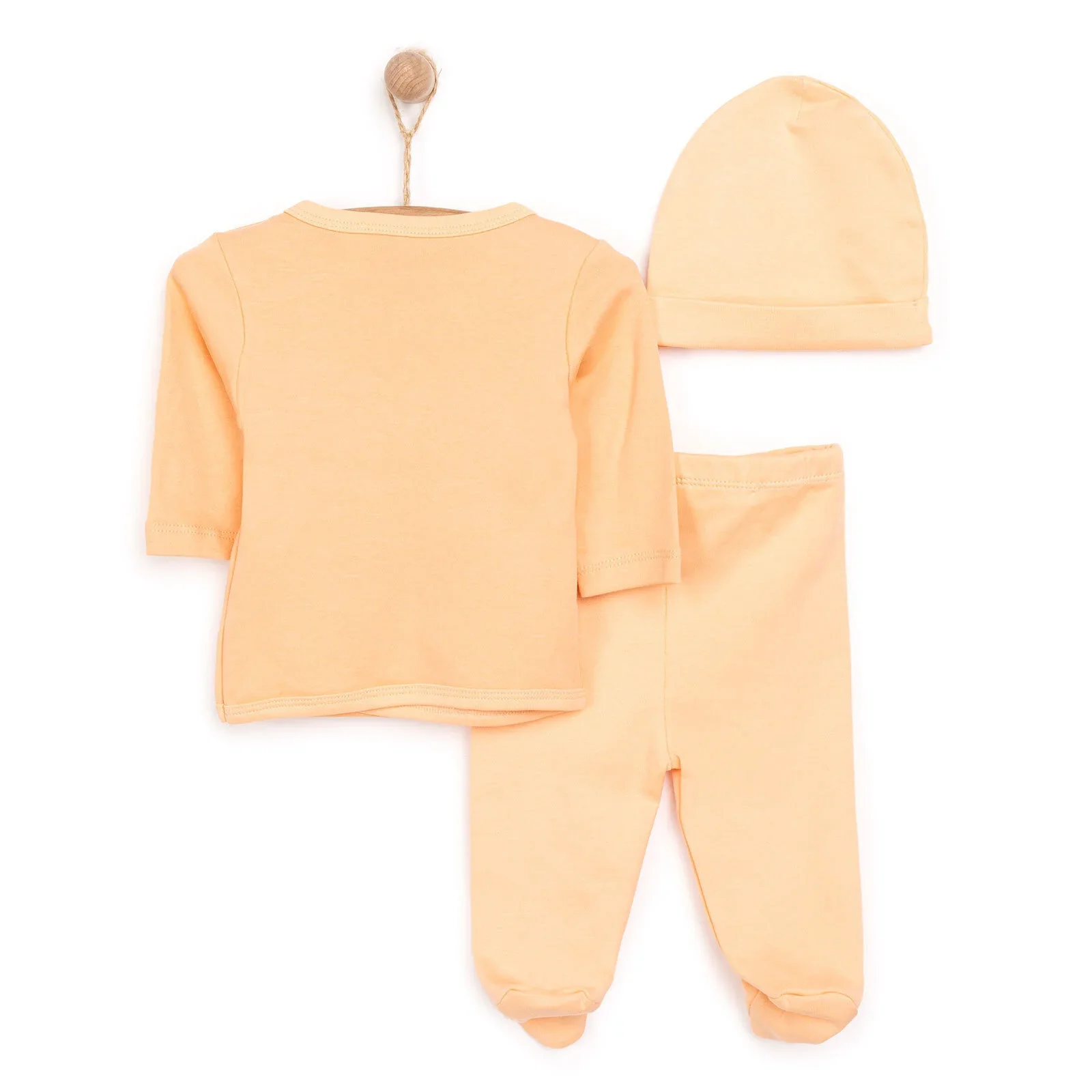 HelloBaby Newborn Organic Wrapover Top-Hat - Orange - Image 2