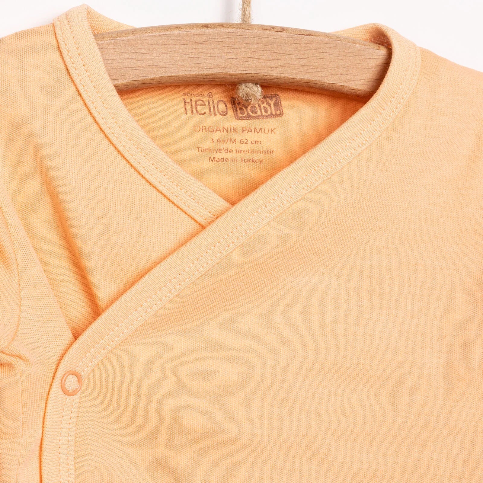 HelloBaby Newborn Organic Wrapover Top-Hat - Orange - Image 3