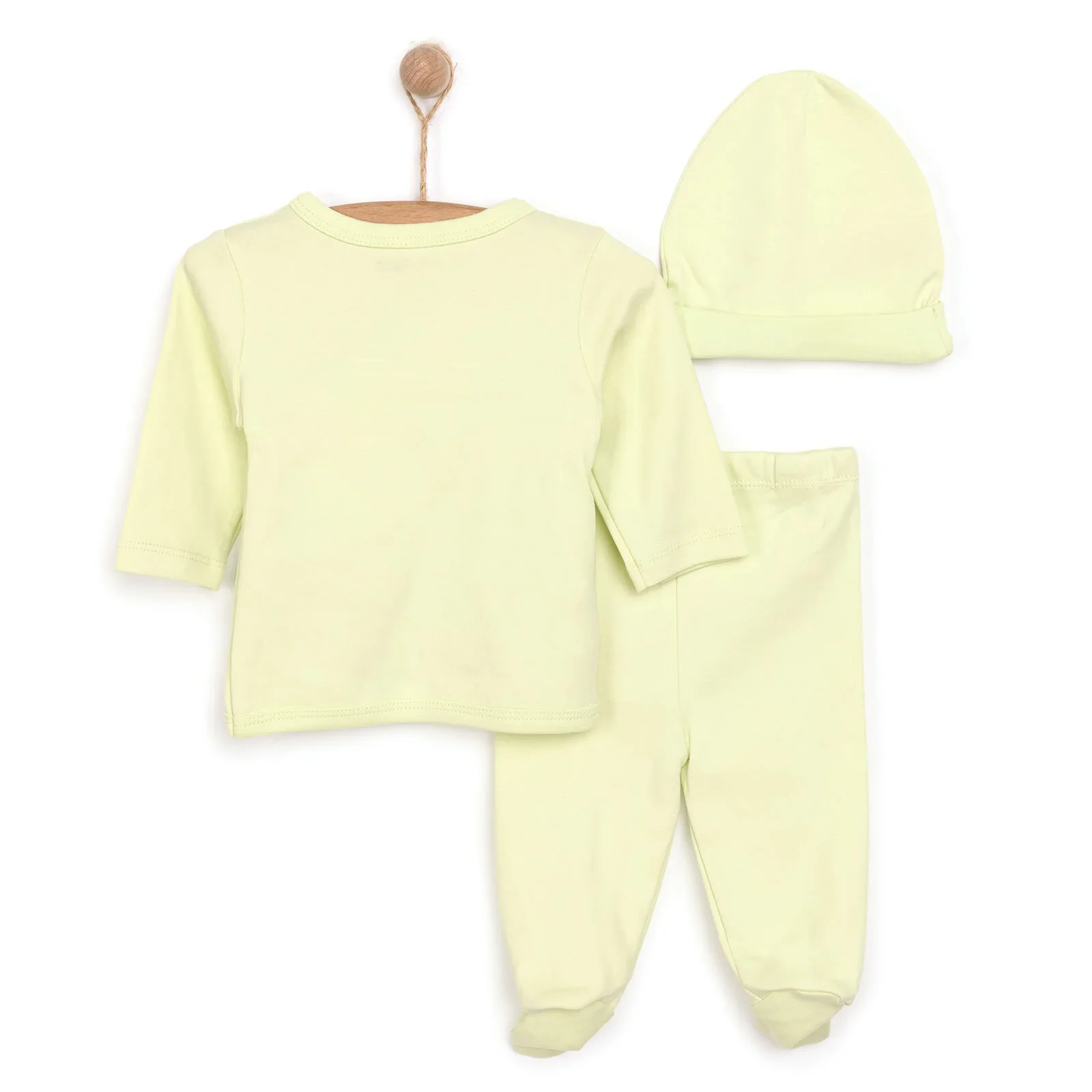 HelloBaby Newborn Organic Wrapover Top-Hat - Green - Image 2
