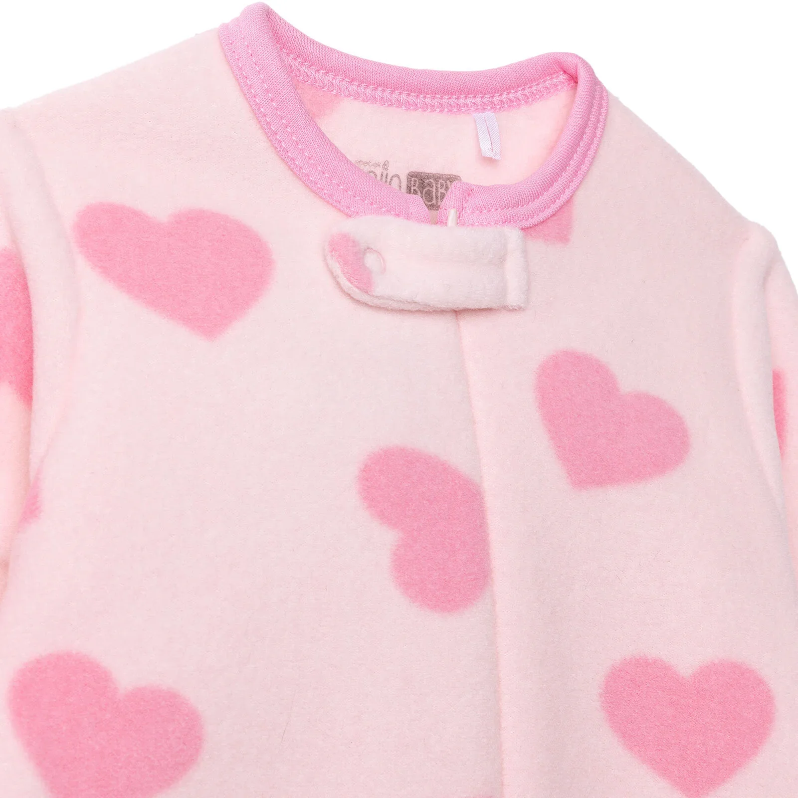 Baby Girl Fleece Footed Sleepsuit Animal Print Zip Fastening Hooded - Pink Printed - Image 4