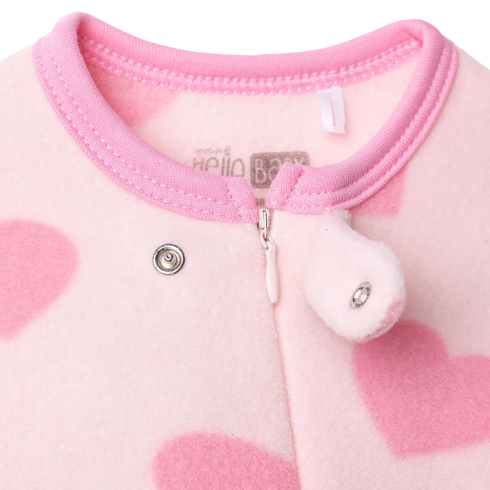 Baby Girl Fleece Footed Sleepsuit Animal Print Zip Fastening Hooded - Pink Printed - Image 6