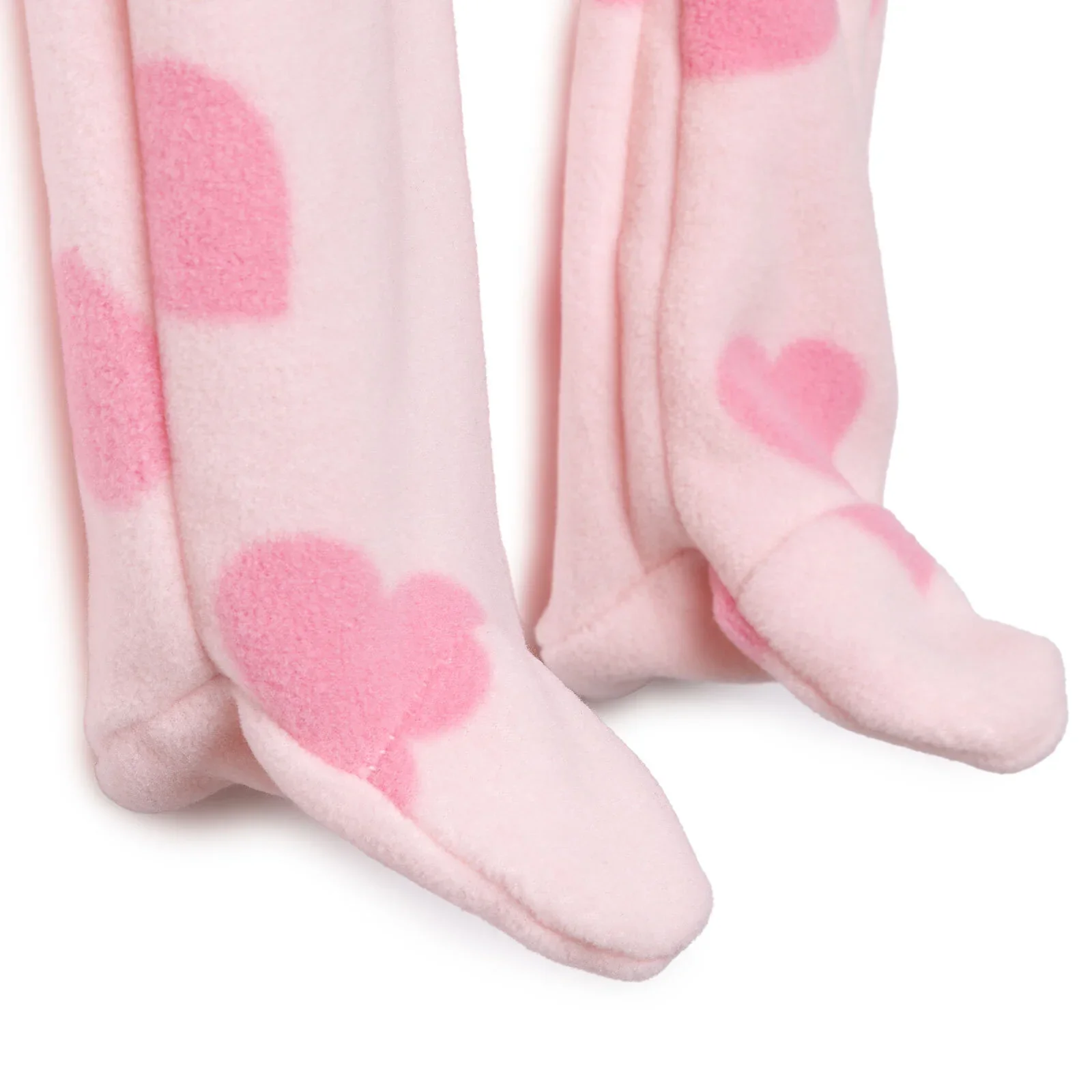 Baby Girl Fleece Footed Sleepsuit Animal Print Zip Fastening Hooded - Pink Printed - Image 7