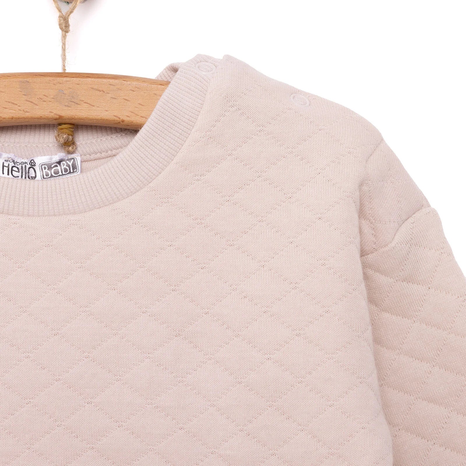 HelloBaby Newborn Quilted Sweatshirt-Footed Bottom - Grey - Image 4