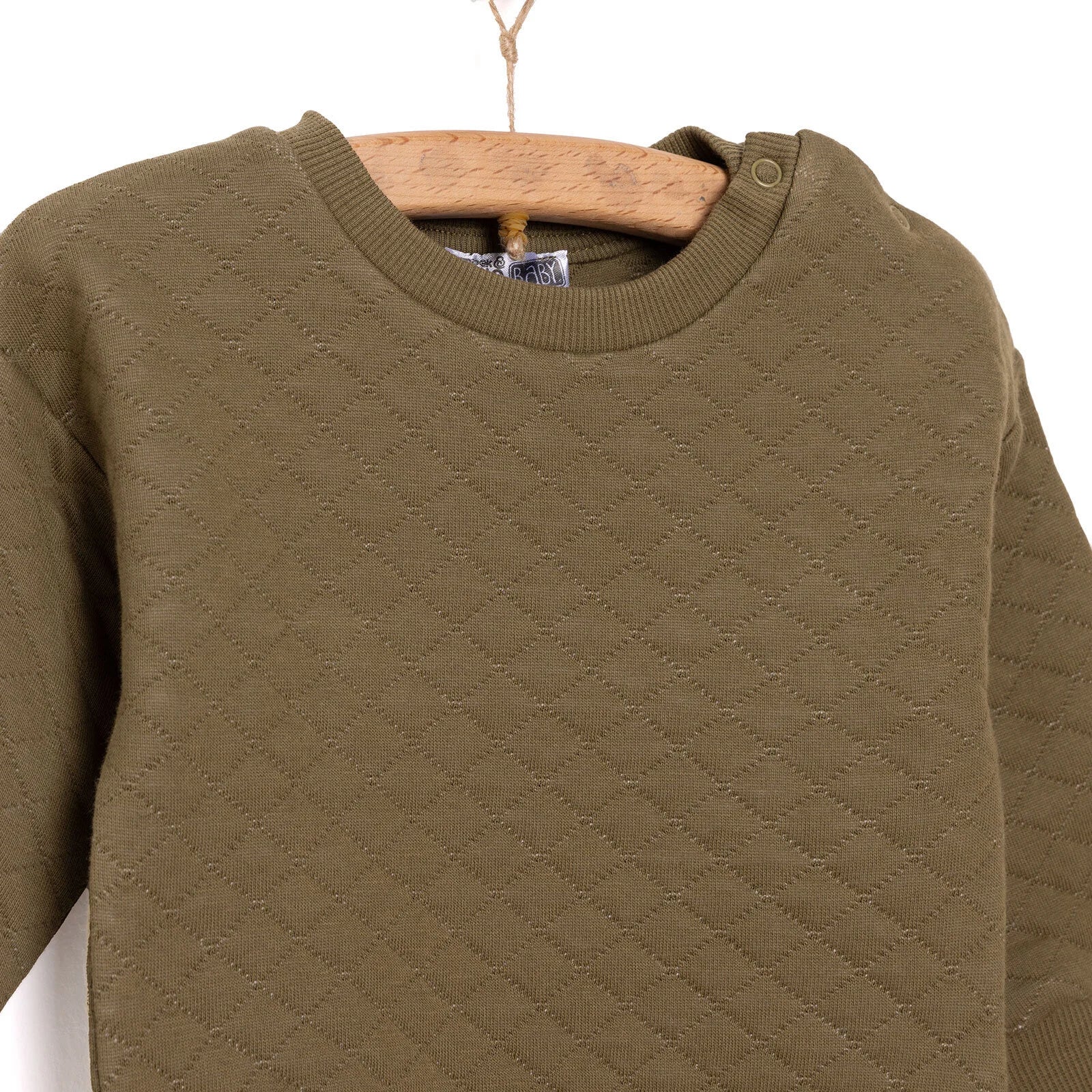 HelloBaby Newborn Quilted Sweatshirt-Footed Bottom - Green - Image 3
