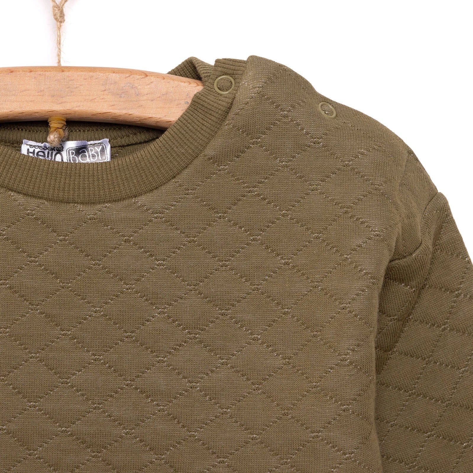 HelloBaby Newborn Quilted Sweatshirt-Footed Bottom - Green - Image 4