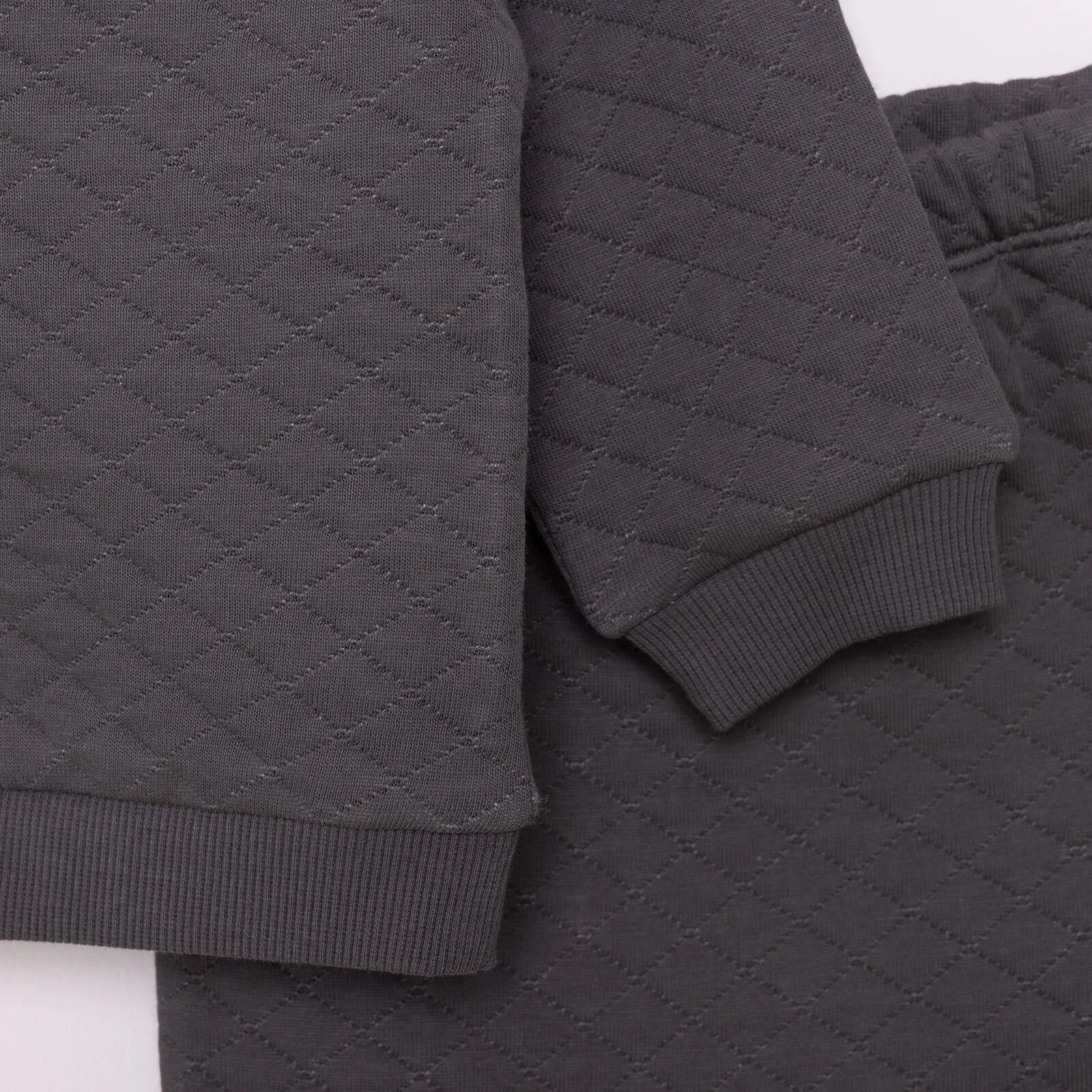HelloBaby Newborn Quilted Sweatshirt-Footed Bottom - Charcoal - Image 6