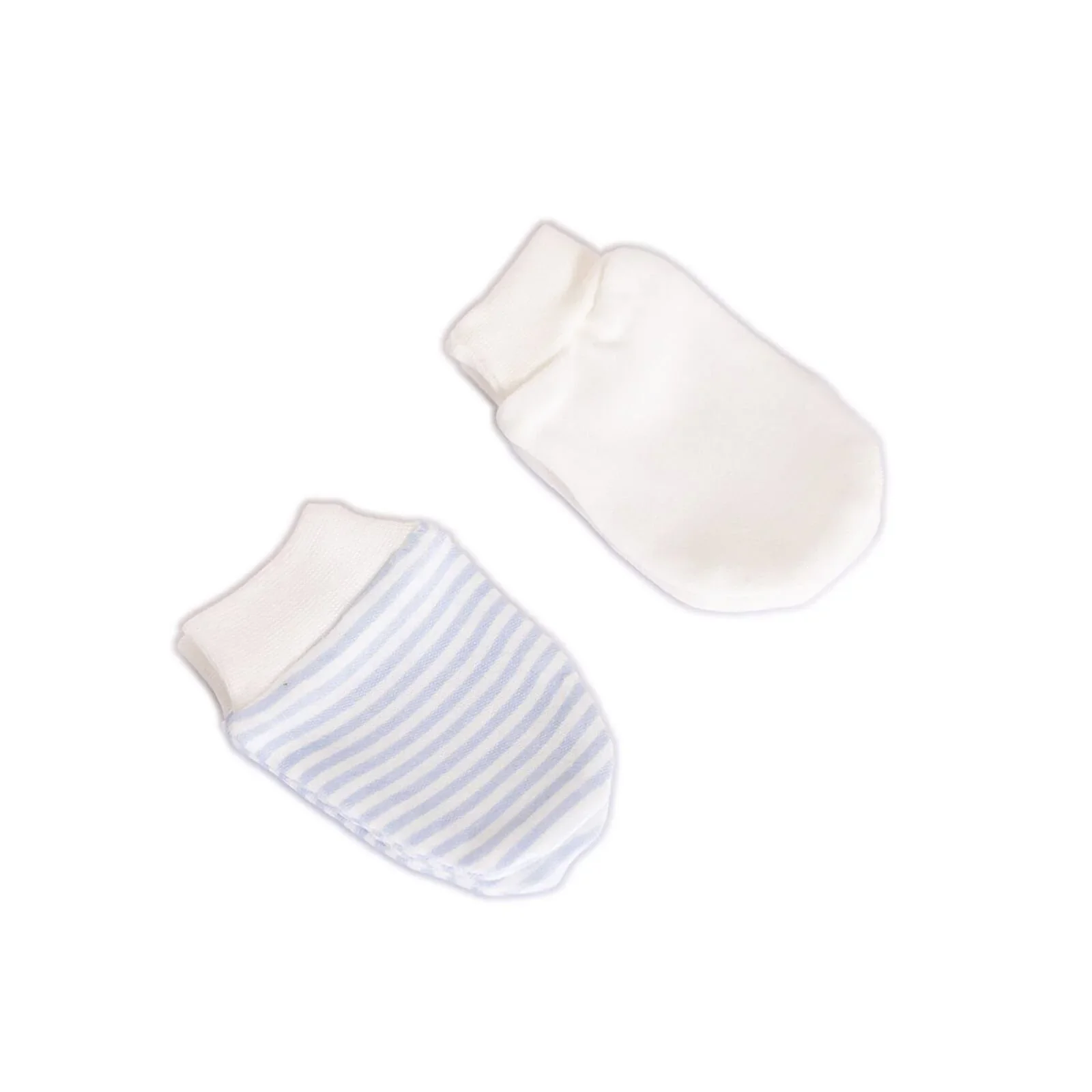 HelloBaby Newborn Striped-Straight Mittens - Blue - Image 4