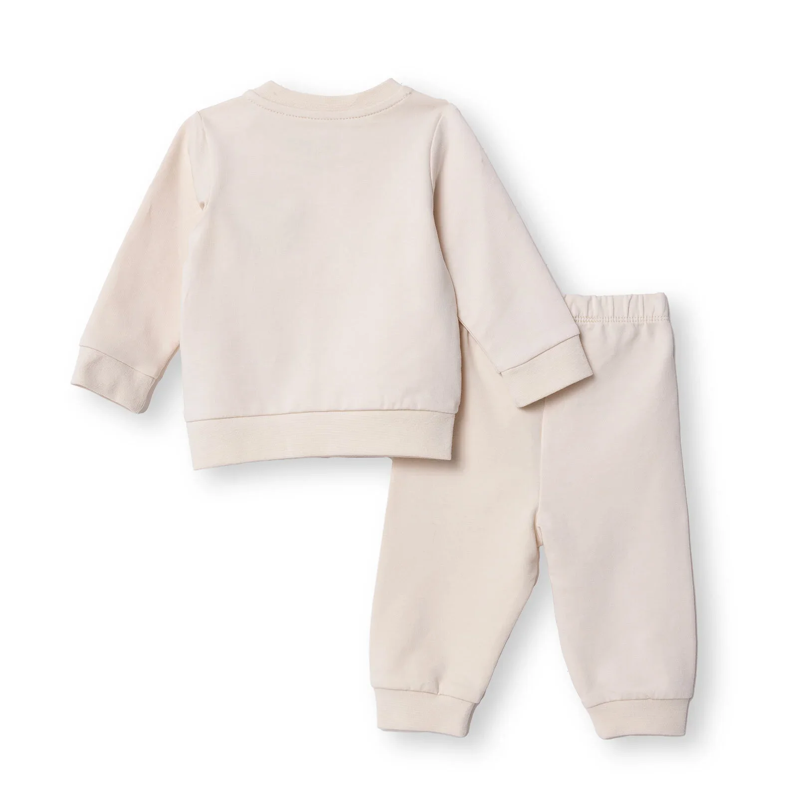 HelloBaby Newborn Sweatshirt-Footless Bottom - Beige - Image 2