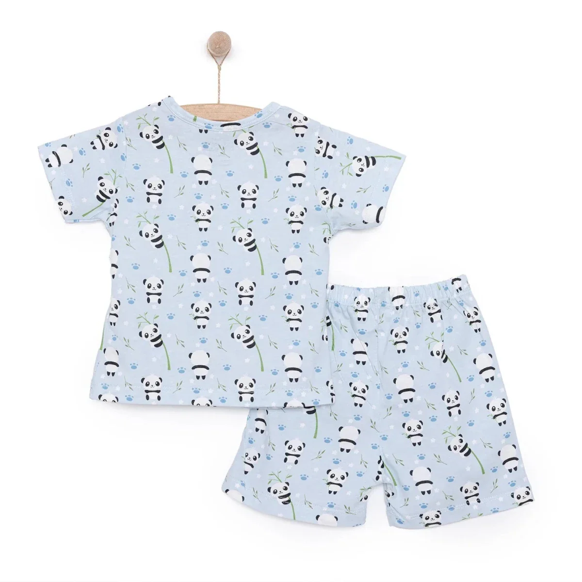 HelloBaby Newborn T-Shirt Shorts - Blue Printed - Image 2