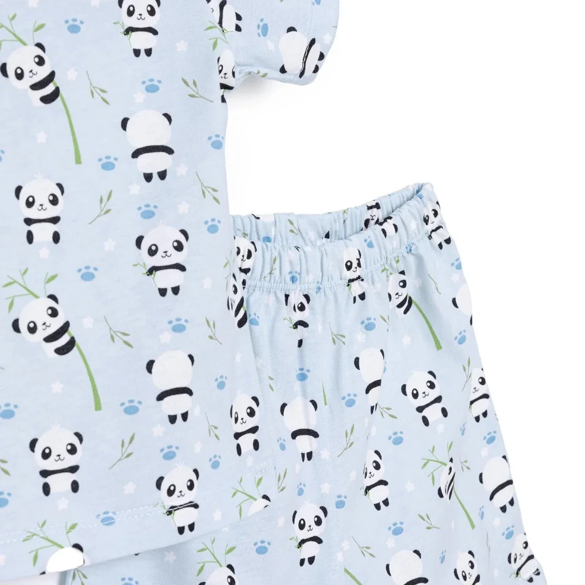 HelloBaby Newborn T-Shirt Shorts - Blue Printed - Image 4