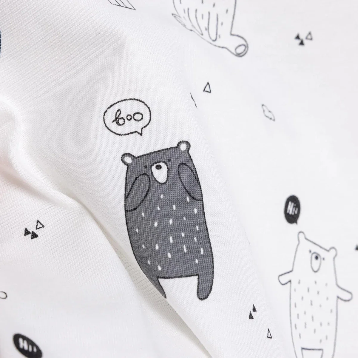 HelloBaby Newborn T-Shirt Shorts - Ecru Printed - Image 6