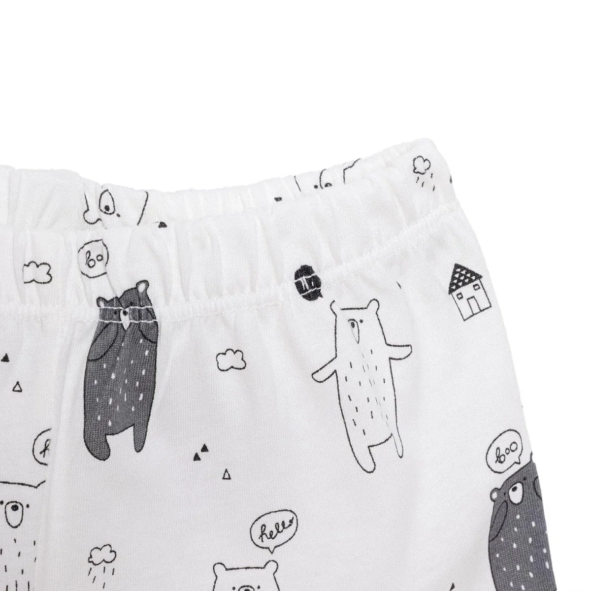 HelloBaby Newborn T-Shirt Shorts - Ecru Printed - Image 8