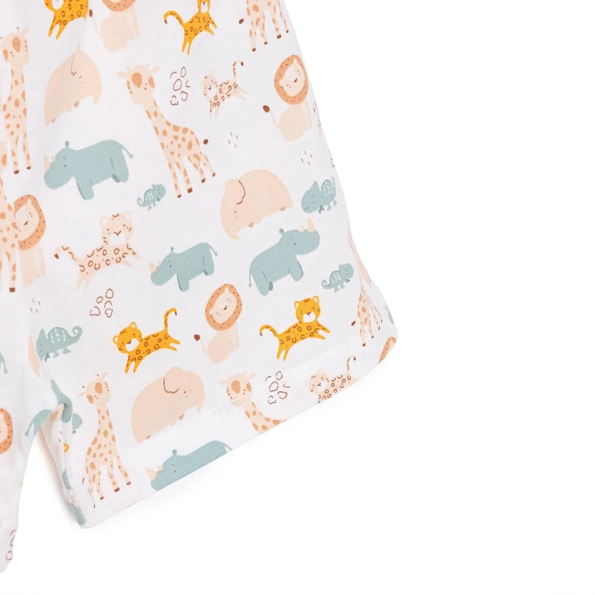 HelloBaby Newborn T-Shirt Shorts - Ecru Printed - Image 7