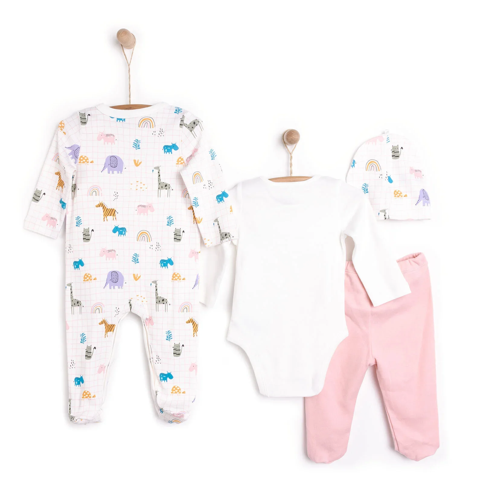 HelloBaby Newborn Unisex 4 pcs Starter Set - Light Pink - Image 5