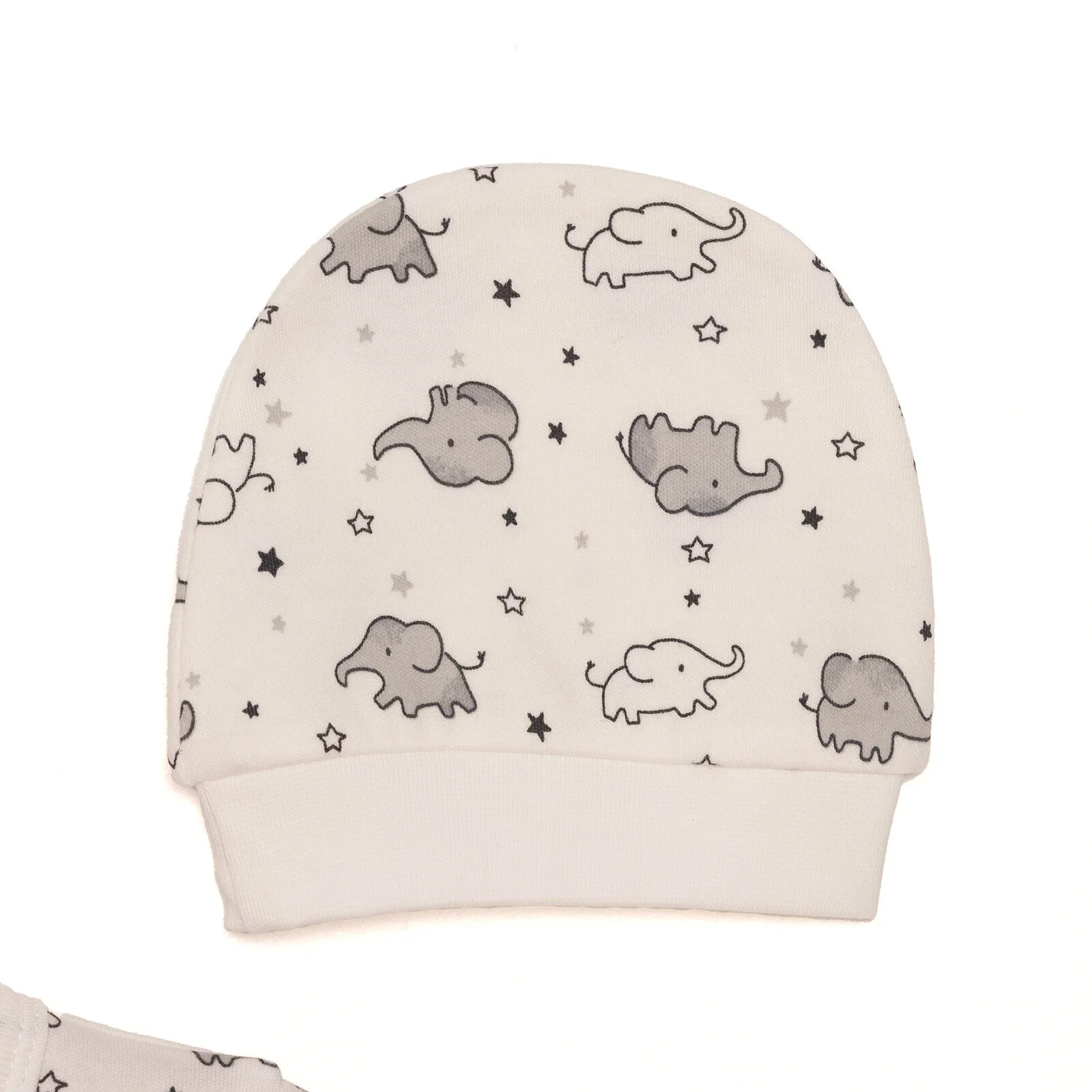 HelloBaby Newborn Unisex Baby Footed Jumpsuit - Body -Hat - Ecru - Image 5