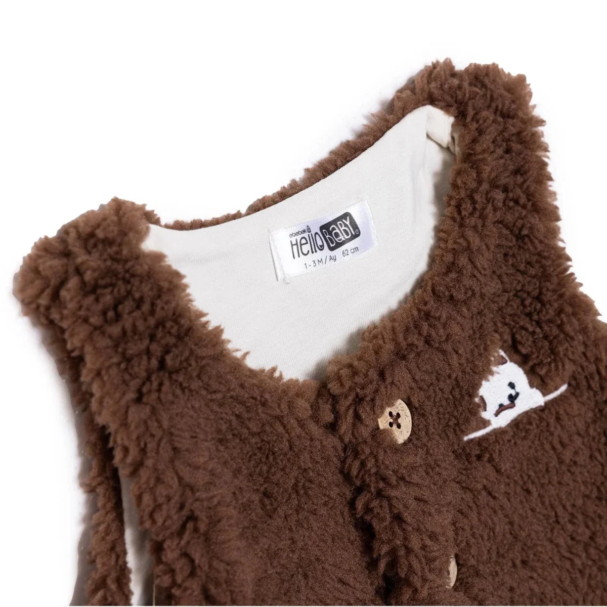 HelloBaby Newborn Welsoft Vest - Brown - Image 3