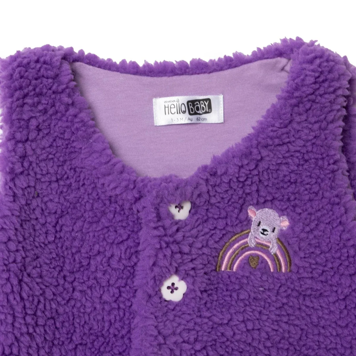 HelloBaby Newborn Welsoft Vest - Purple - Image 5