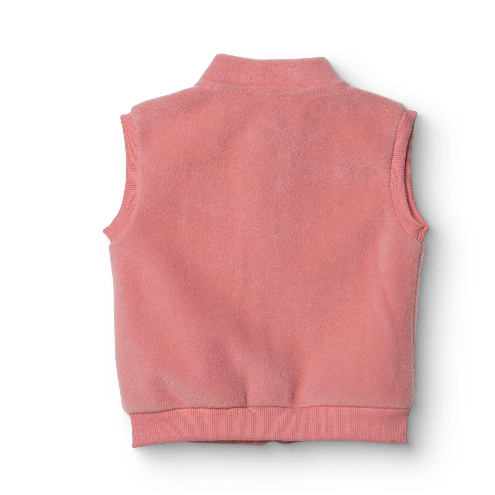 Baby Girl Fleece Waistcoat High Neck - Light Rose - Image 2