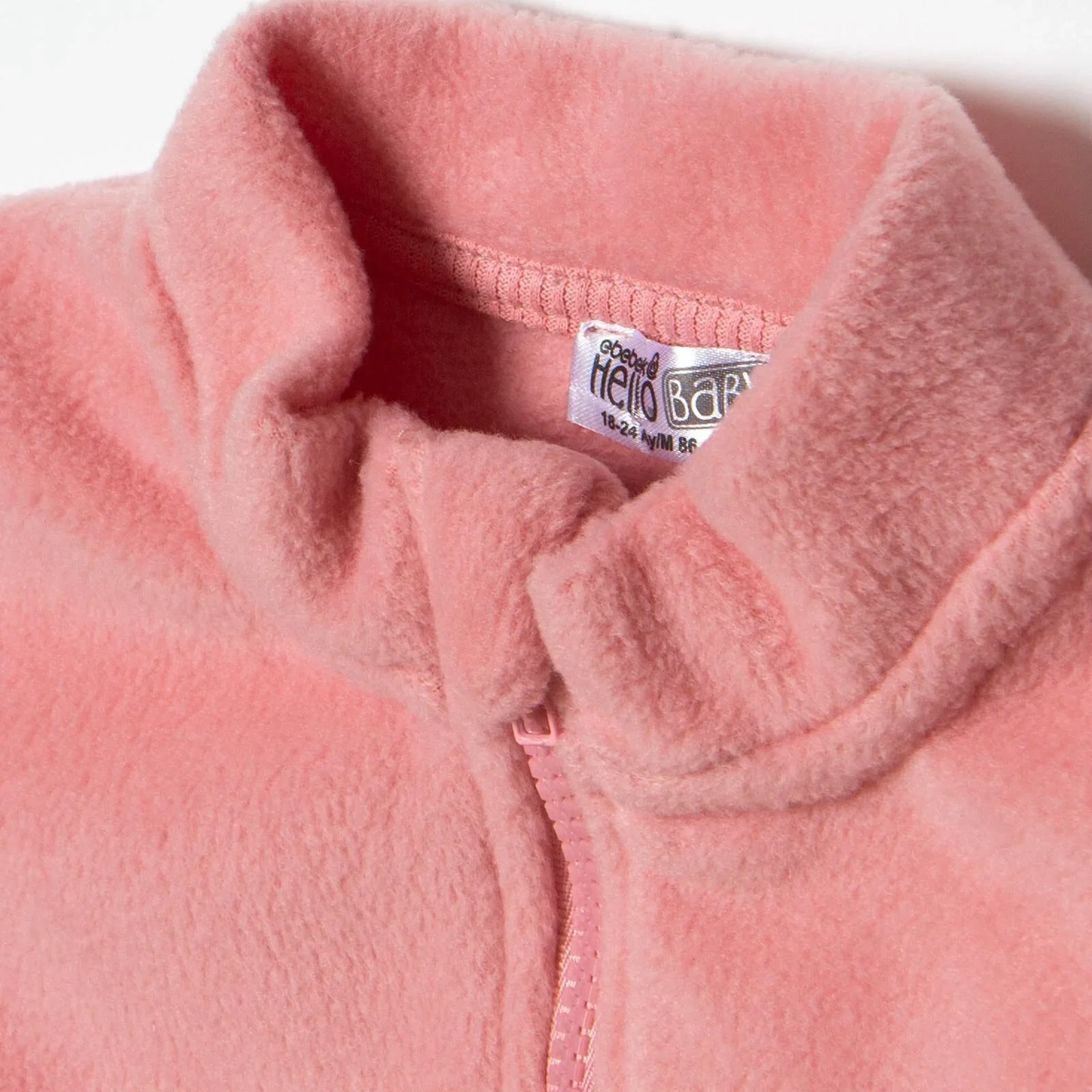 Baby Girl Fleece Waistcoat High Neck - Light Rose - Image 3