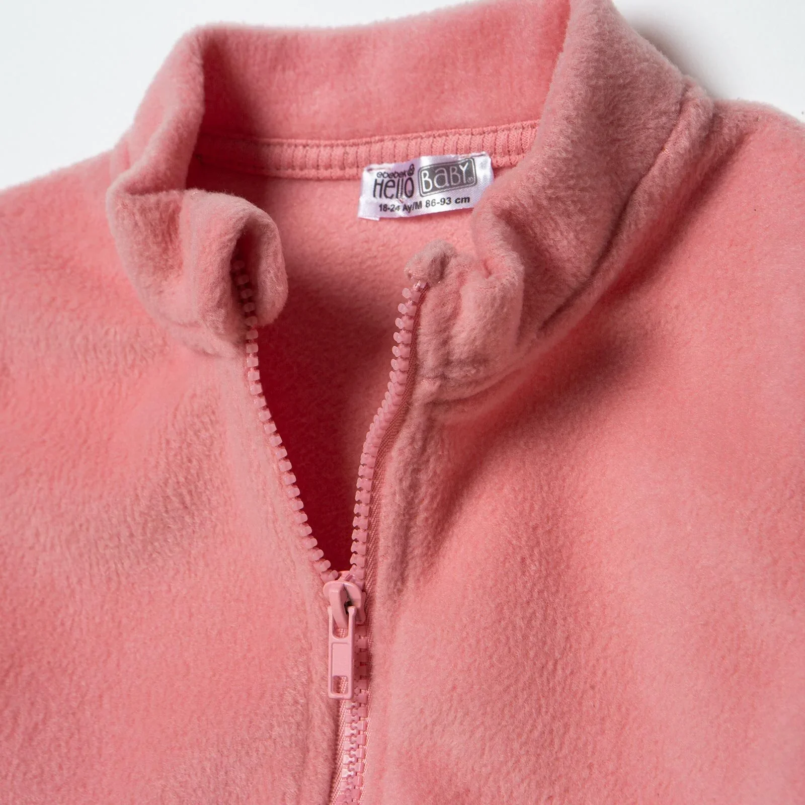 Baby Girl Fleece Waistcoat High Neck - Light Rose - Image 5