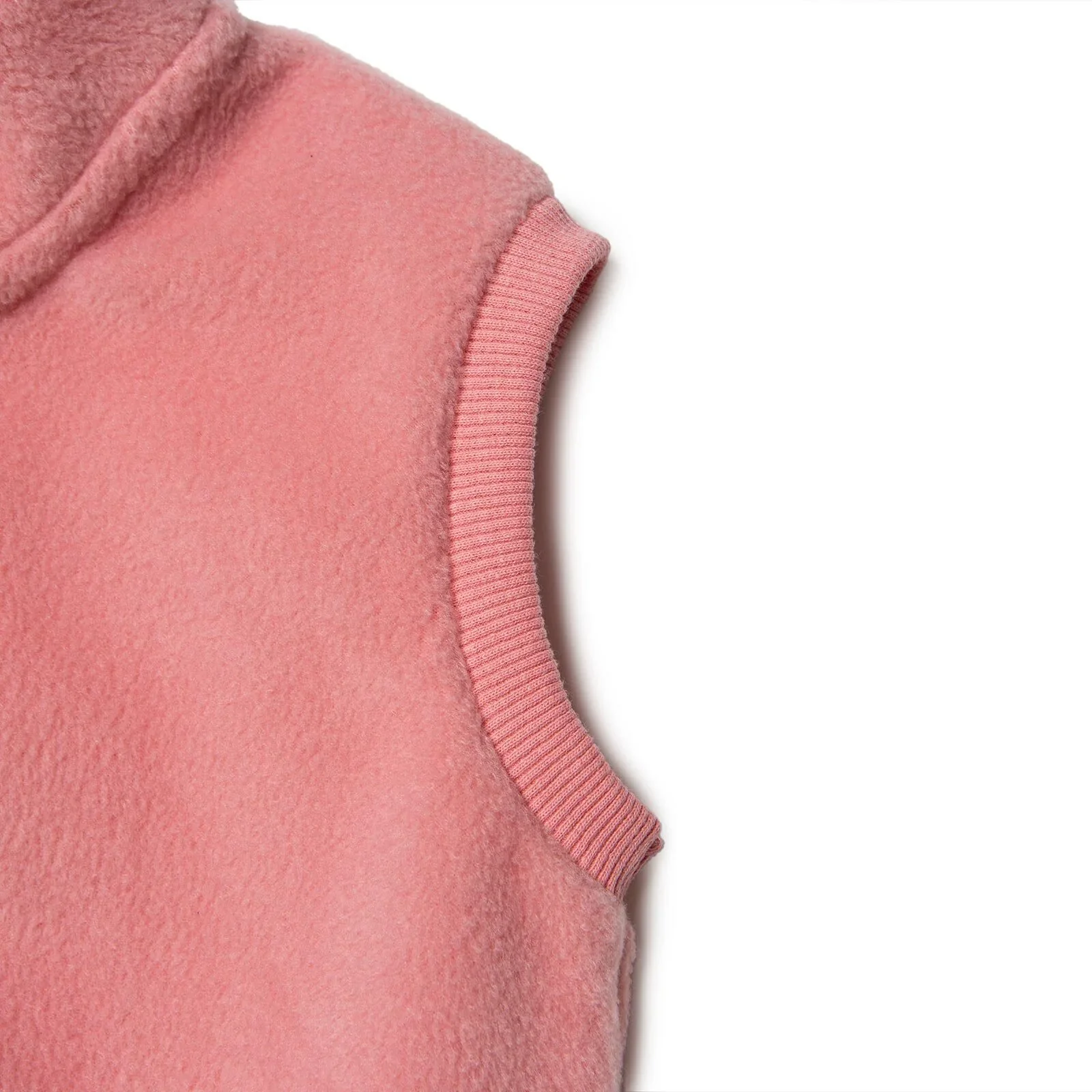 Baby Girl Fleece Waistcoat High Neck - Light Rose - Image 6