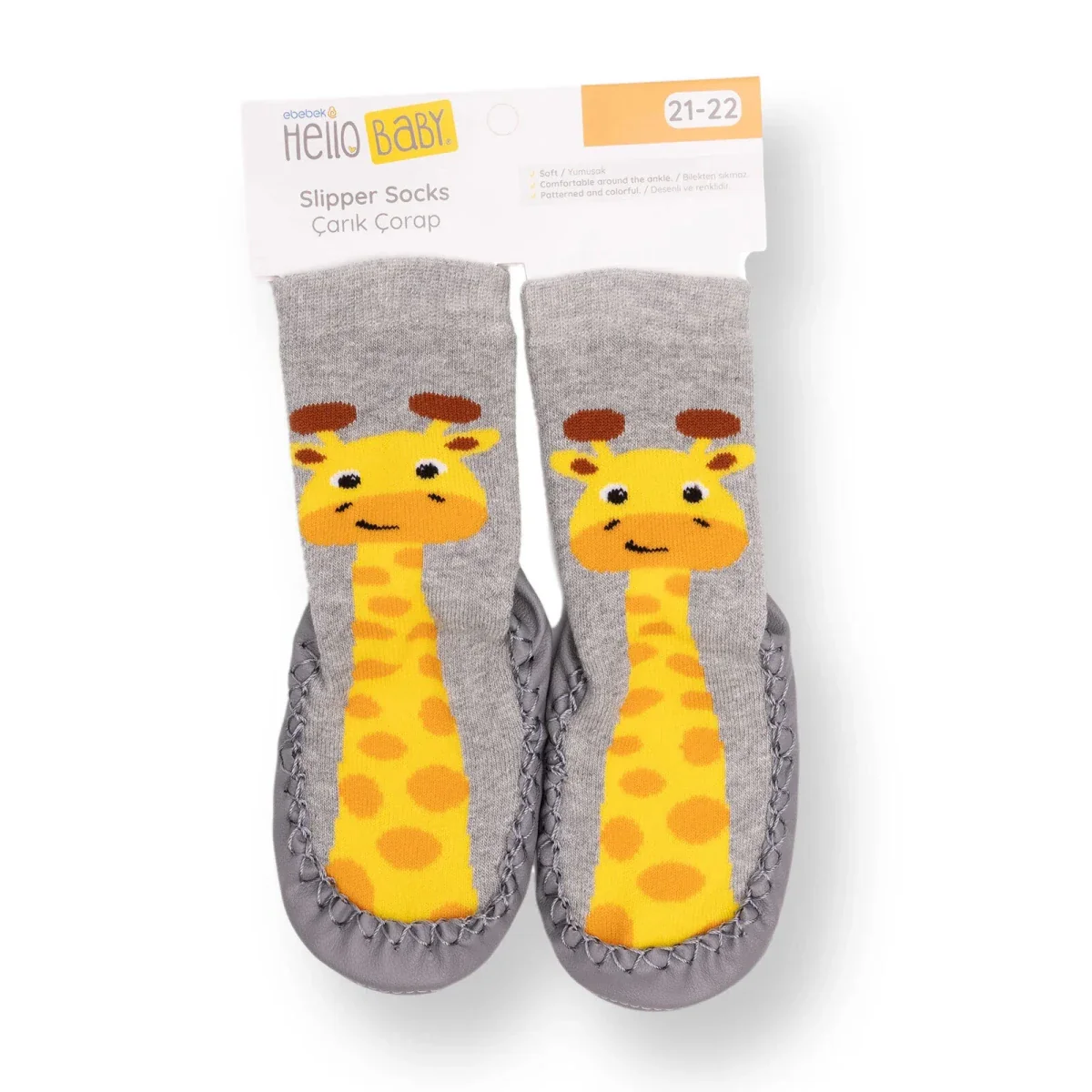 HelloBaby Rattle Socks - Grey Melange - Image 6