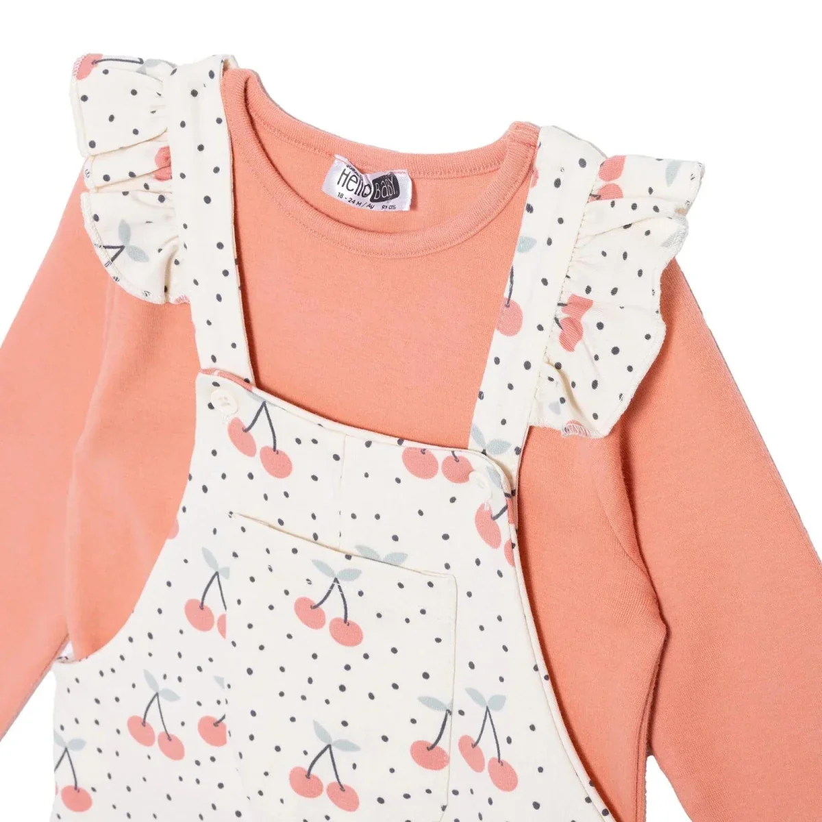 HelloBaby Salopet-Tshirt - Ecru Printed - Image 5