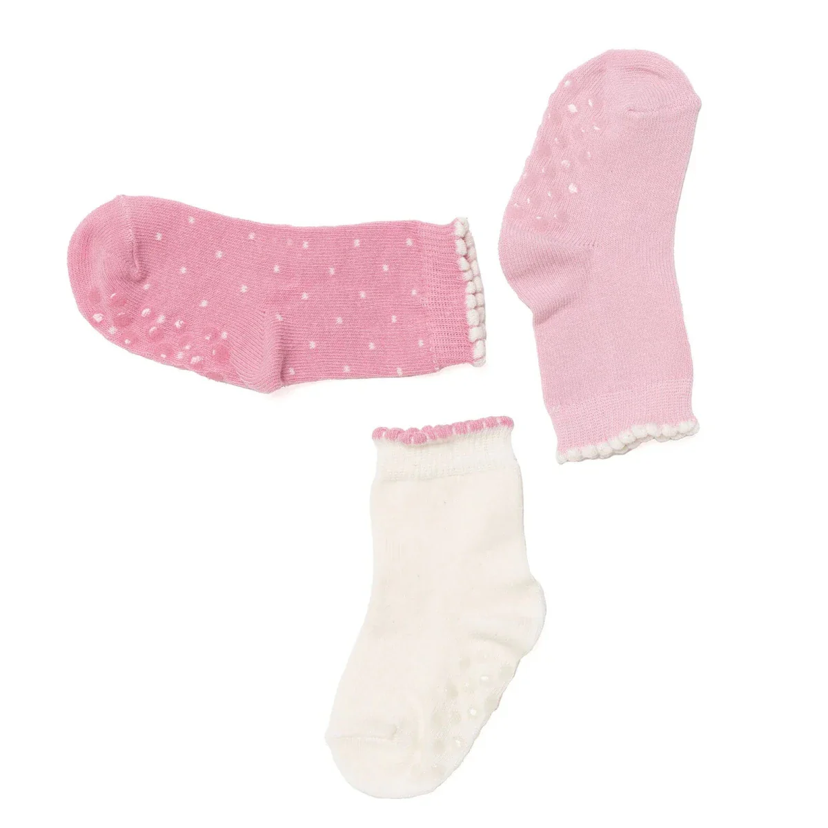 HelloBaby Slipper Socks 3 pcs - Pink - Image 3